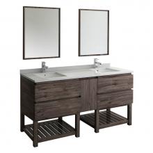 Fresca Bath FVN31-301230ACA-FS - Fresca Formosa 72'' Floor Standing Double Sink Modern Bathroom Vanity w/ Open Bottom &am