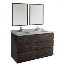 Fresca Bath FVN31-3030ACA-FC - Fresca Formosa 60'' Floor Standing Double Sink Modern Bathroom Vanity w/ Mirrors in Acac