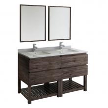 Fresca Bath FVN31-3030ACA-FS - Fresca Formosa 60'' Floor Standing Double Sink Modern Bathroom Vanity w/ Open Bottom &am