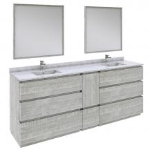 Fresca Bath FVN31-361236ASH-FC - Formosa 84'' Floor Standing Double Sink Modern Bathroom Vanity w/ Mirrors in Ash