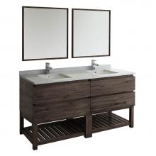 Fresca Bath FVN31-3636ACA-FS - Fresca Formosa 72'' Floor Standing Double Sink Modern Bathroom Vanity w/ Open Bottom &am