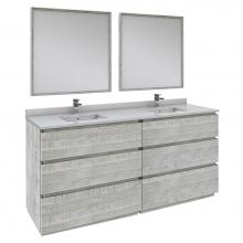 Fresca Bath FVN31-3636ASH-FC - Formosa 72'' Floor Standing Double Sink Modern Bathroom Vanity w/ Mirrors in Ash