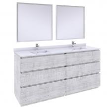 Fresca Bath FVN31-3636RWH-FC - Formosa 72'' Floor Standing Double Sink Modern Bathroom Vanity w/ Mirrors in Rustic Whit