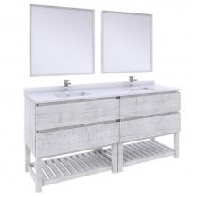 Fresca Bath FVN31-3636RWH-FS - Fresca Formosa 72'' Floor Standing Double Sink Modern Bathroom Vanity w/ Open Bottom &am