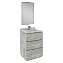 Fresca Bath FVN3124ASH-FC - Formosa 24'' Floor Standing Modern Bathroom Vanity w/ Mirror in Ash