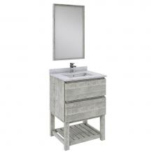 Fresca Bath FVN3124ASH-FS - Formosa 24'' Floor Standing Modern Bathroom Vanity w/ Open Bottom & Mirror in Ash