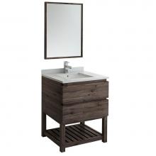 Fresca Bath FVN3130ACA-FS - Fresca Formosa 30'' Floor Standing Modern Bathroom Vanity w/ Open Bottom & Mirror in