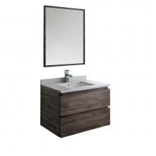 Fresca Bath FVN3130ACA - Fresca Formosa 30'' Wall Hung Modern Bathroom Vanity w/ Mirror in Acacia