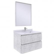 Fresca Bath FVN3130RWH - Fresca Formosa 30'' Wall Hung Modern Bathroom Vanity w/ Mirror in Rustic White