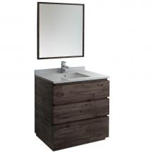 Fresca Bath FVN3136ACA-FC - Fresca Formosa 36'' Floor Standing Modern Bathroom Vanity w/ Mirror in Acacia