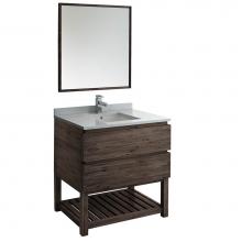 Fresca Bath FVN3136ACA-FS - Fresca Formosa 36'' Floor Standing Modern Bathroom Vanity w/ Open Bottom & Mirror in