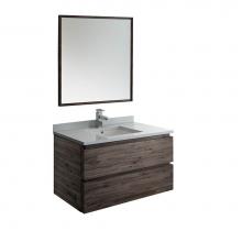 Fresca Bath FVN3136ACA - Fresca Formosa 36'' Wall Hung Modern Bathroom Vanity w/ Mirror in Acacia