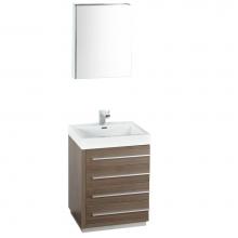 Fresca Bath FVN8024GO - Fresca Livello 24'' Gray Oak Modern Bathroom Vanity w/ Medicine Cabinet