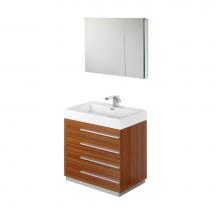 Fresca Bath FVN8030TK - Fresca Livello 30'' Teak Modern Bathroom Vanity w/ Medicine Cabinet