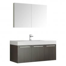 Fresca Bath FVN8092GO - Fresca Vista 48'' Gray Oak Wall Hung Modern Bathroom Vanity w/ Medicine Cabinet