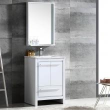 Fresca Bath FVN8125WH - Fresca Allier 24'' White Modern Bathroom Vanity w/ Mirror