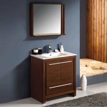 Fresca Bath FVN8130WG - Fresca Allier 30'' Wenge Brown Modern Bathroom Vanity w/ Mirror