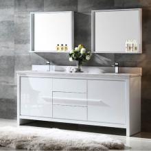 Fresca Bath FVN8172WH - Fresca Allier 72'' White Modern Double Sink Bathroom Vanity w/ Mirror