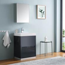 Fresca Bath FVN8424GG - Fresca Valencia 24'' Dark Slate Gray Free Standing Modern Bathroom Vanity w/ Medicine Ca