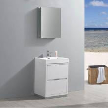 Fresca Bath FVN8424WH - Fresca Valencia 24'' Glossy White Free Standing Modern Bathroom Vanity w/ Medicine Cabin