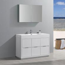 Fresca Bath FVN8448WH - Fresca Valencia 48'' Glossy White Free Standing Modern Bathroom Vanity w/ Medicine Cabin