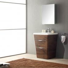 Fresca Bath FVN8525RW - Fresca Milano 26'' Rosewood Modern Bathroom Vanity w/ Medicine Cabinet