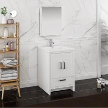 Fresca Bath FVN9424WH - Fresca Imperia 24'' Glossy White Free Standing Modern Bathroom Vanity w/ Medicine Cabine