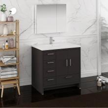 Fresca Bath FVN9436DGO-L - Fresca Imperia 36'' Dark Gray Oak Free Standing Modern Bathroom Vanity w/ Medicine Cabin