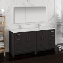 Fresca Bath FVN9472DGO - Fresca Imperia 72'' Dark Gray Oak Free Standing Double Sink Modern Bathroom Vanity w/ Me