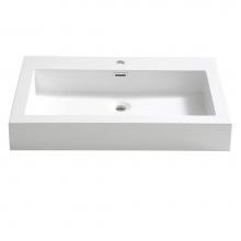 Fresca Bath FVS8030WH - Fresca Livello 30'' White Integrated Sink with Countertop