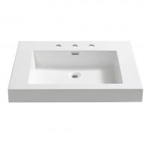 Fresca Bath FVS8070WH - Fresca Potenza 28'' White Integrated Sink with Countertop