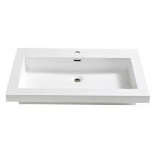 Fresca Bath FVS8080WH - Fresca Medio 32'' White Integrated Sink with Countertop