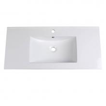 Fresca Bath FVS8140WH - Fresca Allier 40'' White Integrated Sink / Countertop