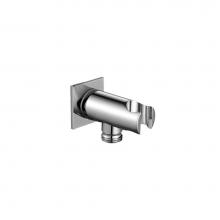 Fantini 91P59446U - Wall-Mount Handshower Holder With Water Outlet - Square Escutcheon