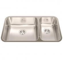 Kindred QCUA1831R-8N - Steel Queen 30.88-in LR x 17.75-in FB x 8-in DP Undermount Double Bowl Stainless Steel Kitchen Sin