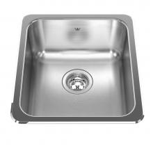 Kindred QSA1816-8N - Steel Queen 16.13-in LR x 18.13-in FB x 8-in DP Drop In Single Bowl Stainless Steel Kitchen Sink,