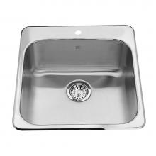 Kindred QSL2020-8-1N - Steel Queen 20-in LR x 20.5-in FB x 8-in DP Drop In Single Bowl 1-Hole Stainless Steel Kitchen Sin