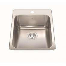 Kindred QSLA2217-8-1N - Steel Queen 17.25-in LR x 22-in FB x 8-in DP Drop In Single Bowl 1-Hole Stainless Steel Kitchen Si