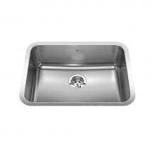 Kindred QSUA1925-8N - Steel Queen 24.75-in LR x 18.75-in FB x 8-in DP Undermount Single Bowl Stainless Steel Kitchen Sin