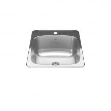 Kindred RSL2020-10-1N - Steel Queen 20.13-in LR x 20.56-in FB x 10-in DP Drop In Single Bowl 1-Hole Stainless Steel Laundr