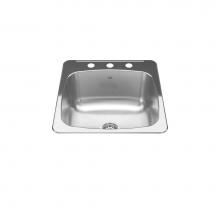 Kindred RSL2020-10-3N - Steel Queen 20.13-in LR x 20.56-in FB x 10-in DP Drop In Single Bowl 3-Hole Stainless Steel Laundr