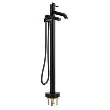 Riobel Pro CO39BK - 2-way Type T (thermostatic) coaxial floor-mount tub filler with hand shower