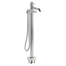 Riobel Pro CO39C-SPEX - 2-way Type T (thermostatic) coaxial floor-mount tub filler with hand shower