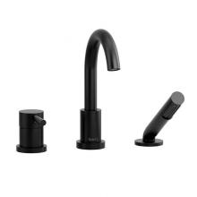 Riobel Pro TCO10BK - 3-piece deck-mount tub filler with hand shower trim