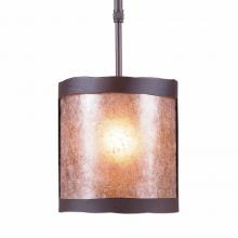 Avalanche Ranch Lighting M29101AL-ST-27 - Kincaid Pendant Small - Rustic Plain - Almond Mica Shade - Rustic Brown Finish - Adjustable Stem