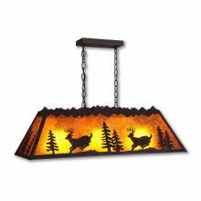 Avalanche Ranch Lighting M45430AM-97 - Rocky Mountain Billiard Light Small - Mountain Deer - Amber Mica Shade - Black Iron Finish