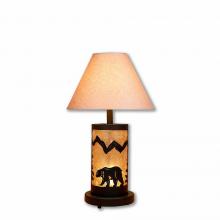 Avalanche Ranch Lighting M60025AL-KR-97 - Cascade Desk Lamp - Mountain Bear - Almond Mica Shade - Black Iron Finish