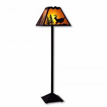 Avalanche Ranch Lighting M62630AM-97 - Rocky Mountain Floor Lamp - Mountain Deer - Amber Mica Shade - Black Iron Finish