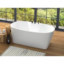 Oceania CH57DMFAM01 - Chilko 57 x 34, Freestanding AeroMassage Bathtub, Glossy White