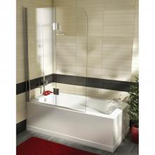 Oceania QI100 - QI-100 Hinged 45,  Bathtub Shield, Chrome